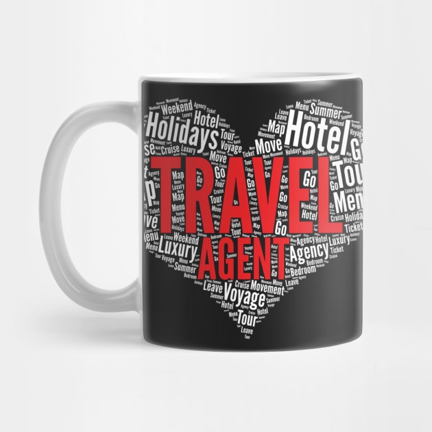 Travel agent Heart Shape Word Cloud Design print by theodoros20